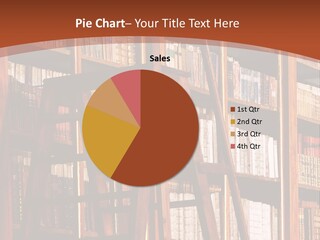 A Book Shelf With Many Books On It PowerPoint Template