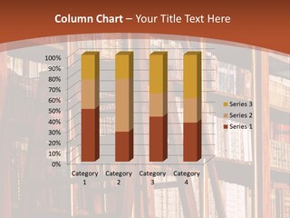 A Book Shelf With Many Books On It PowerPoint Template