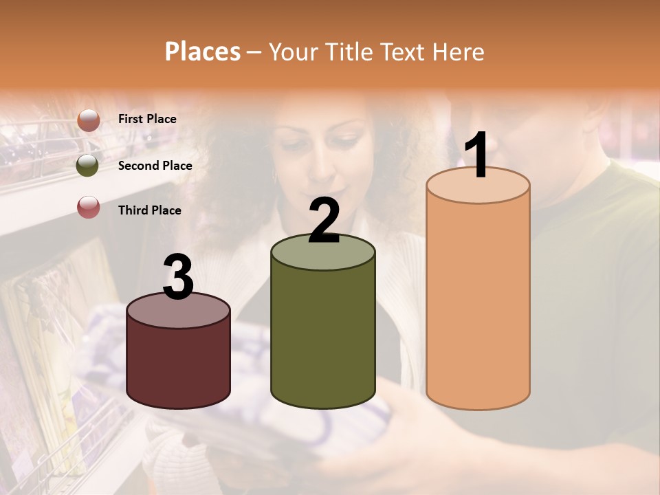 A Man And Woman Looking At A Package In A Store PowerPoint Template