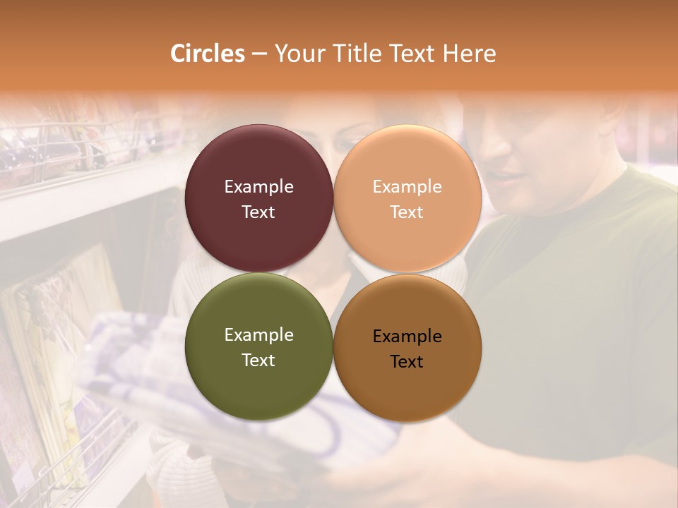 A Man And Woman Looking At A Package In A Store PowerPoint Template