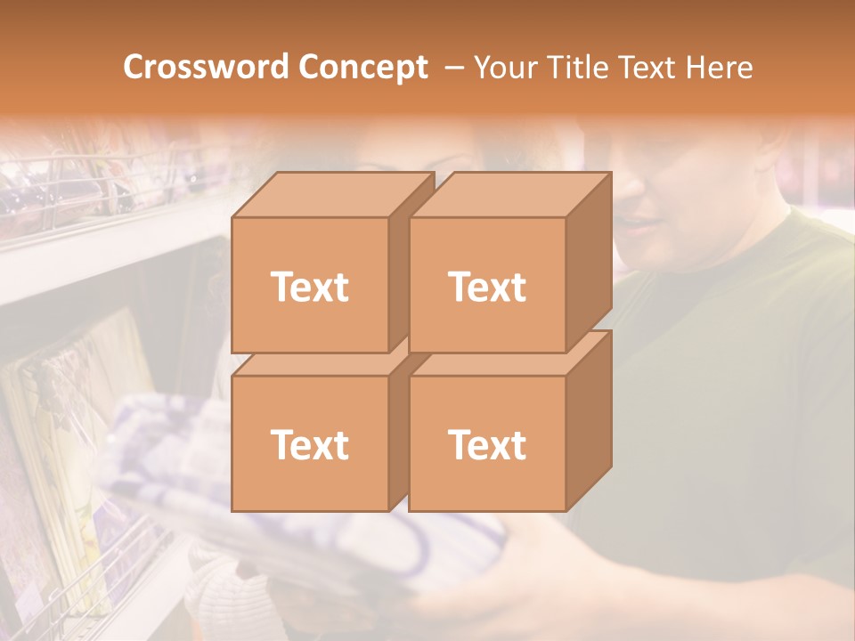 A Man And Woman Looking At A Package In A Store PowerPoint Template
