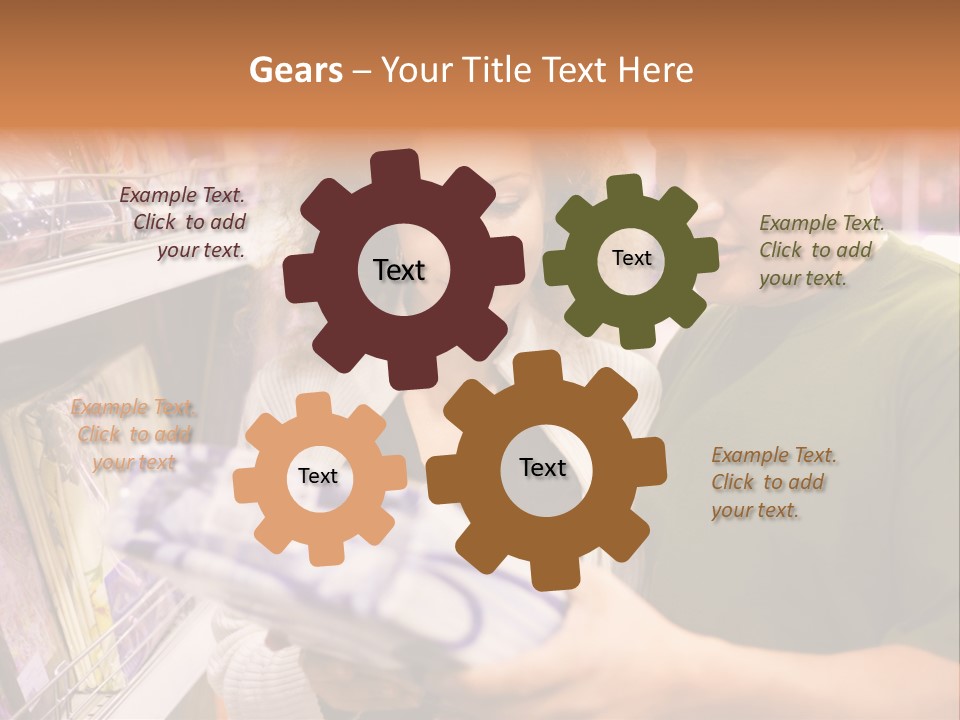 A Man And Woman Looking At A Package In A Store PowerPoint Template