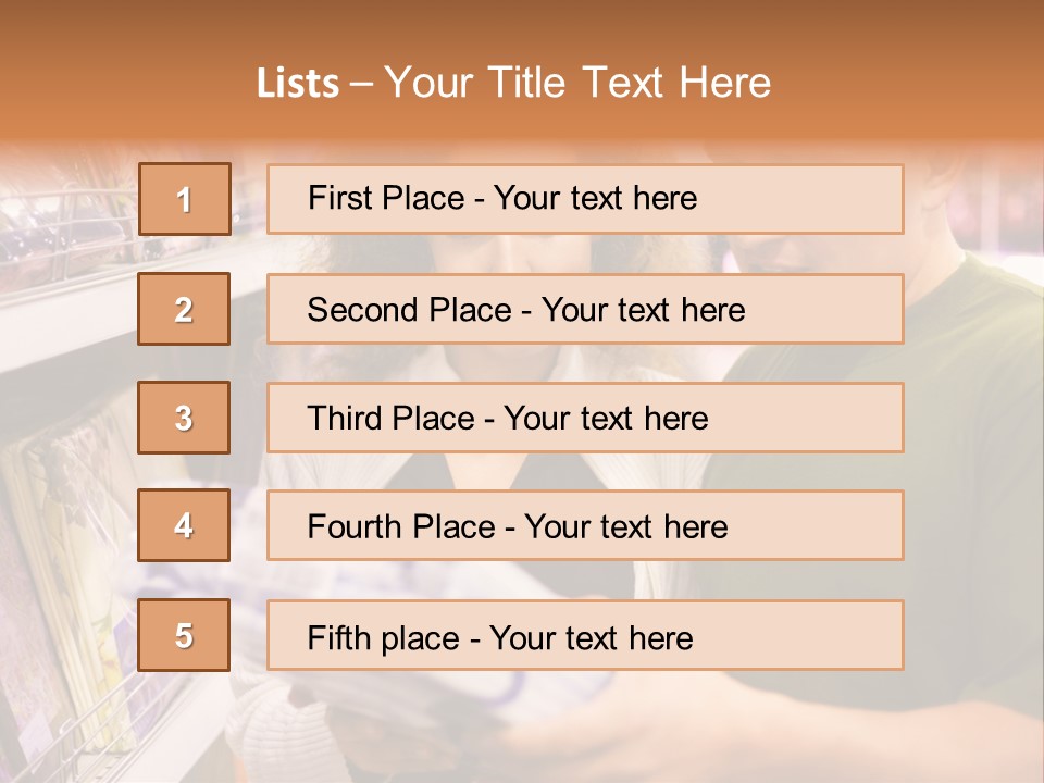 A Man And Woman Looking At A Package In A Store PowerPoint Template