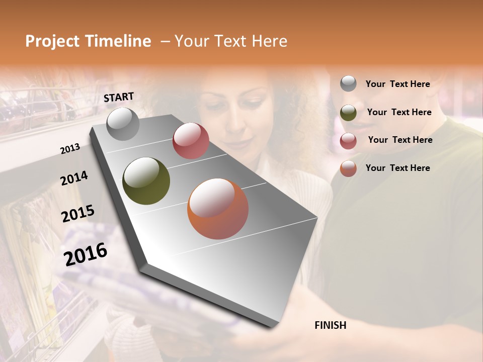 A Man And Woman Looking At A Package In A Store PowerPoint Template