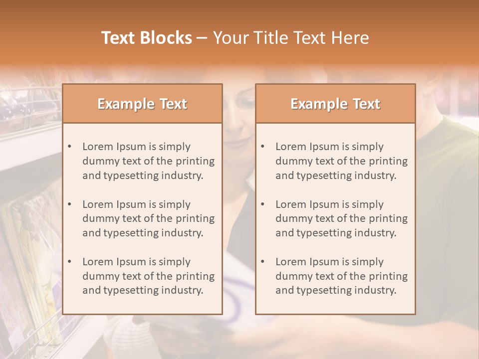 A Man And Woman Looking At A Package In A Store PowerPoint Template