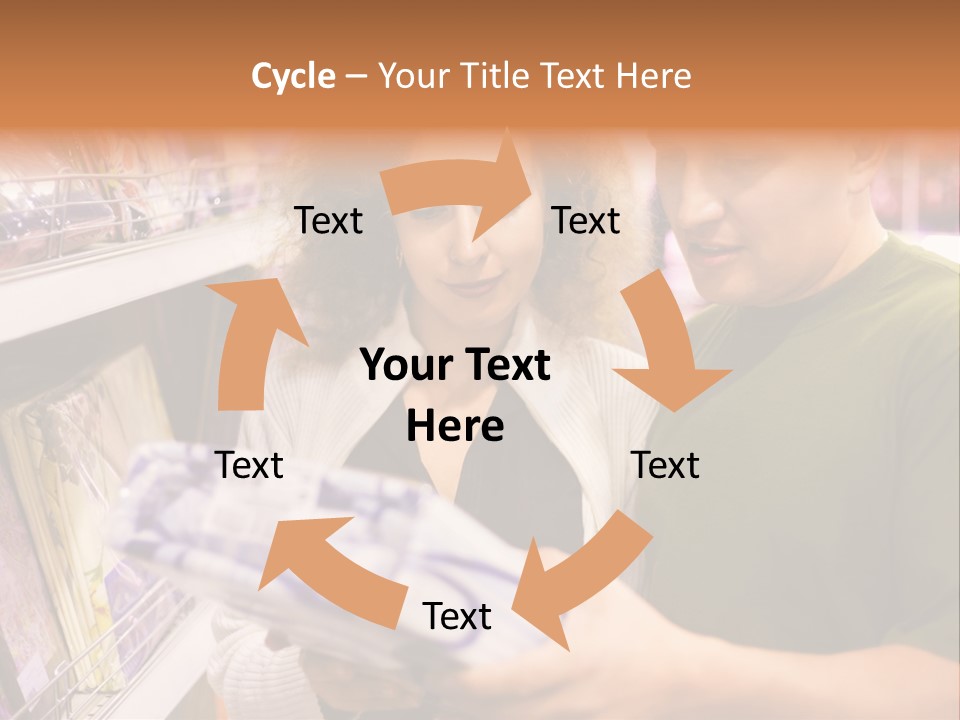 A Man And Woman Looking At A Package In A Store PowerPoint Template