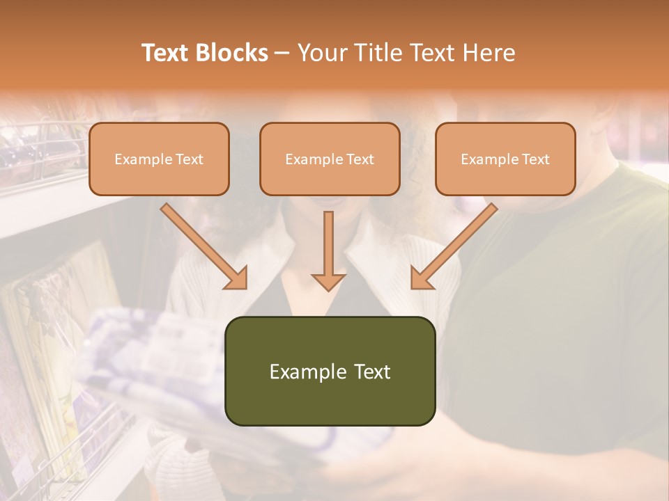 A Man And Woman Looking At A Package In A Store PowerPoint Template