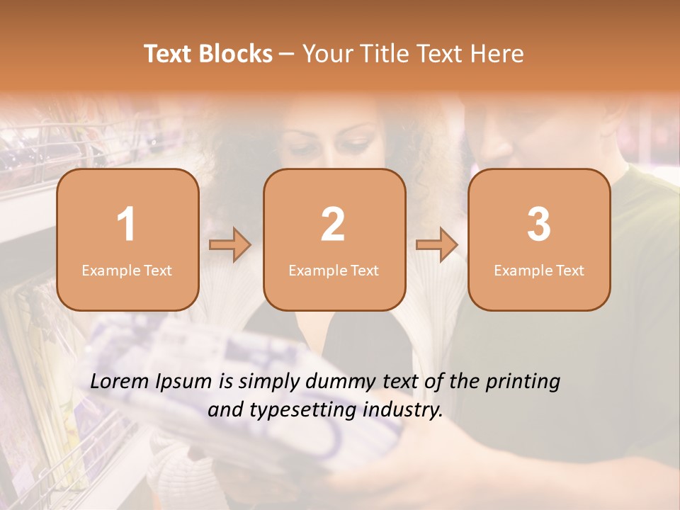 A Man And Woman Looking At A Package In A Store PowerPoint Template