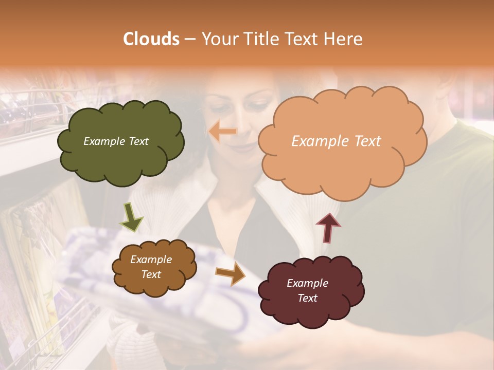A Man And Woman Looking At A Package In A Store PowerPoint Template