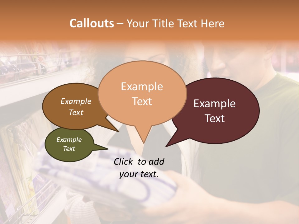 A Man And Woman Looking At A Package In A Store PowerPoint Template