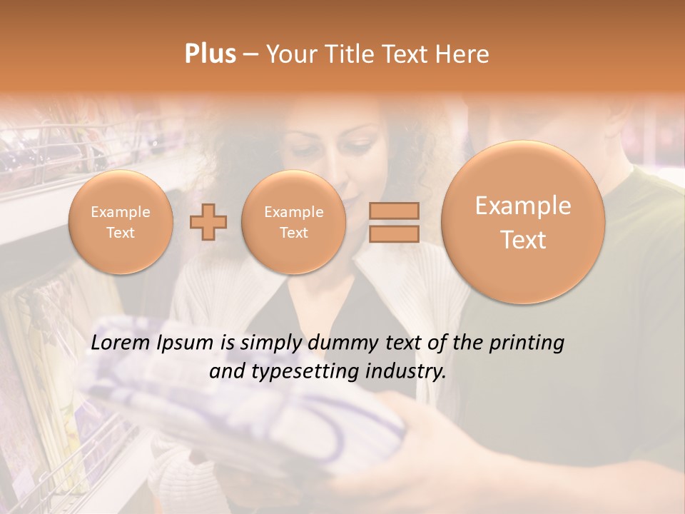 A Man And Woman Looking At A Package In A Store PowerPoint Template