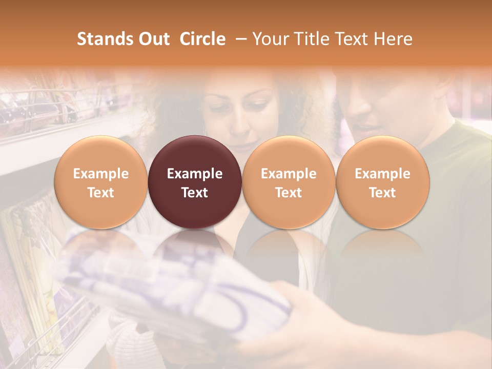 A Man And Woman Looking At A Package In A Store PowerPoint Template