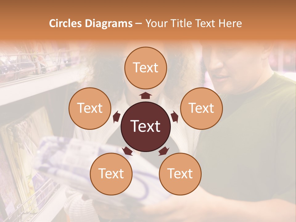 A Man And Woman Looking At A Package In A Store PowerPoint Template