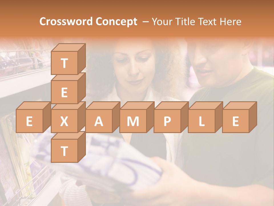 A Man And Woman Looking At A Package In A Store PowerPoint Template