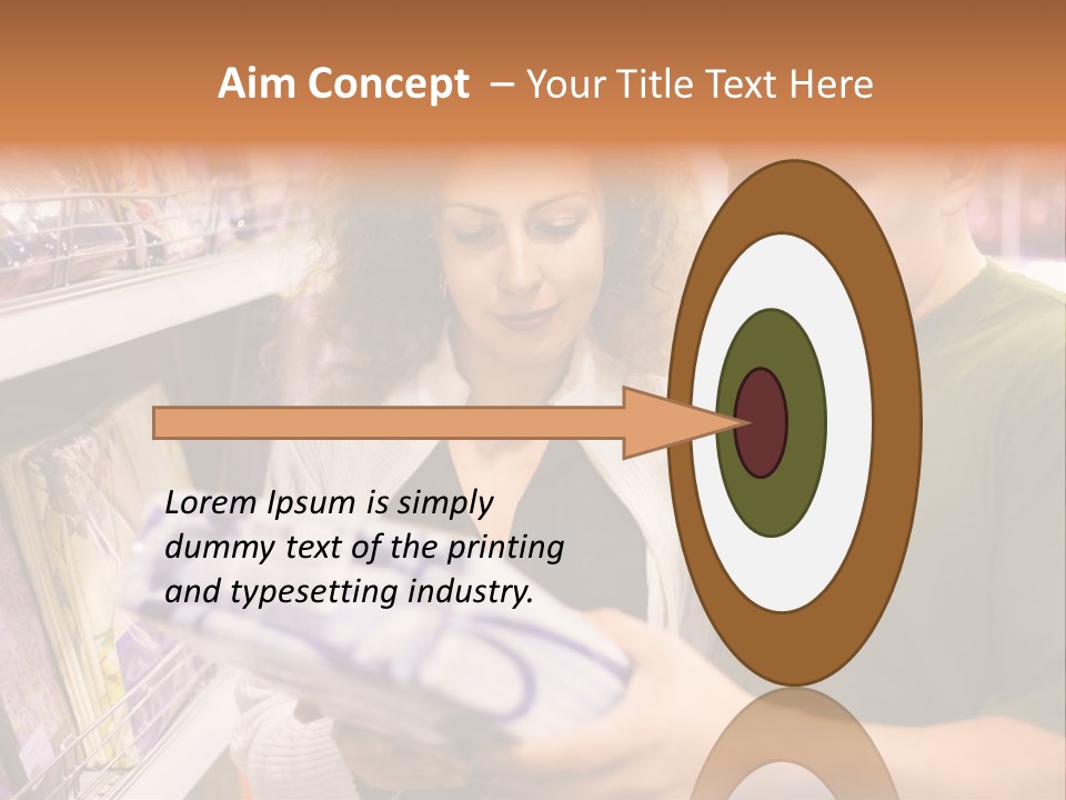 A Man And Woman Looking At A Package In A Store PowerPoint Template