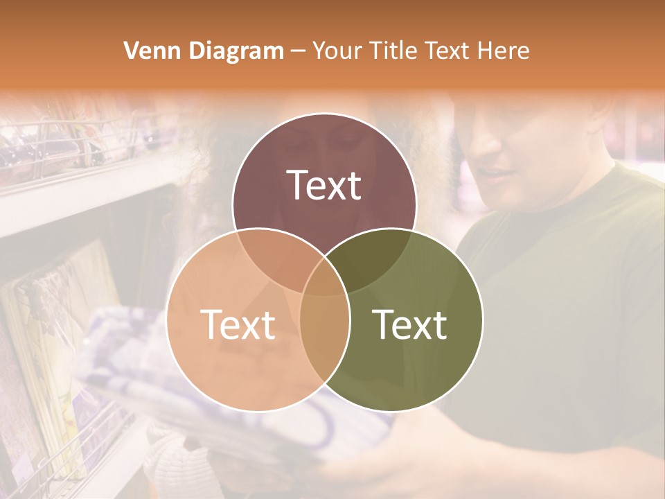 A Man And Woman Looking At A Package In A Store PowerPoint Template