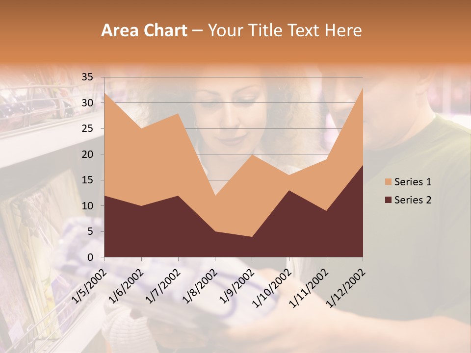 A Man And Woman Looking At A Package In A Store PowerPoint Template