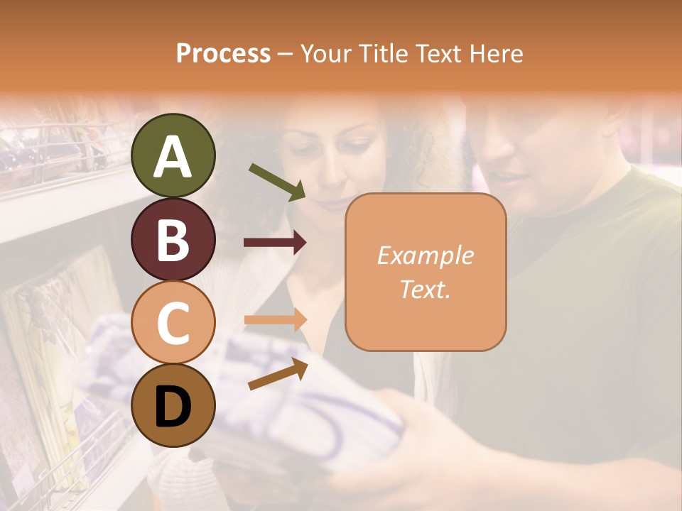 A Man And Woman Looking At A Package In A Store PowerPoint Template