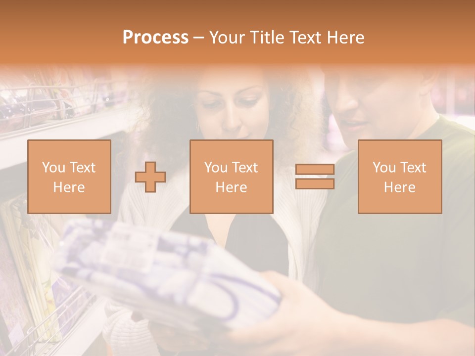 A Man And Woman Looking At A Package In A Store PowerPoint Template