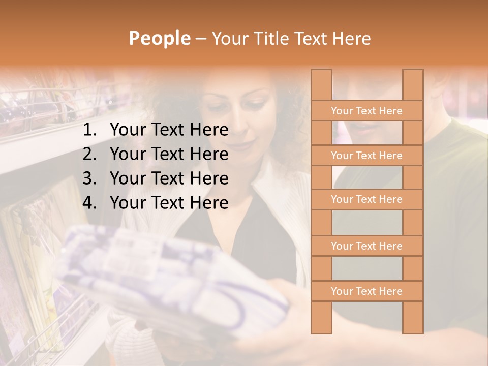 A Man And Woman Looking At A Package In A Store PowerPoint Template