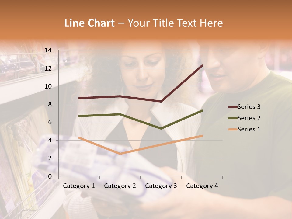 A Man And Woman Looking At A Package In A Store PowerPoint Template