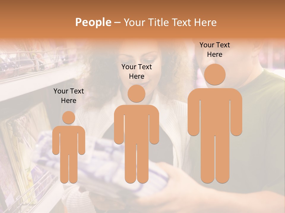 A Man And Woman Looking At A Package In A Store PowerPoint Template