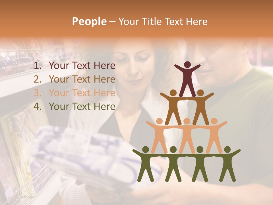 A Man And Woman Looking At A Package In A Store PowerPoint Template