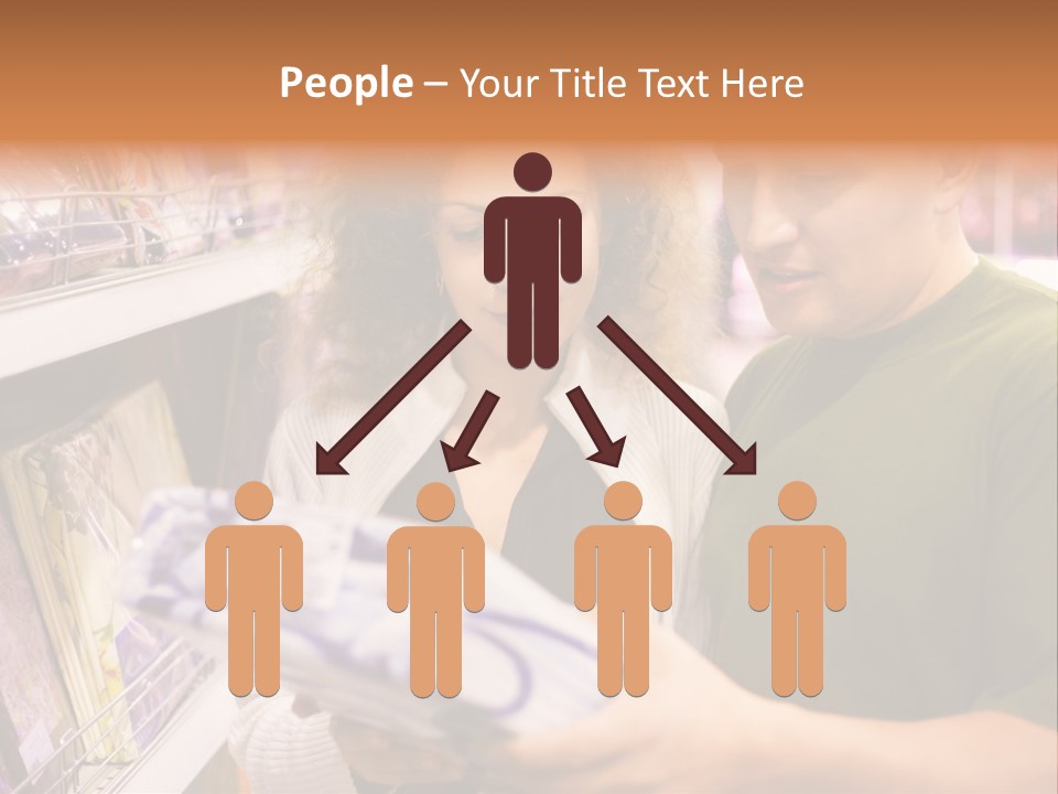 A Man And Woman Looking At A Package In A Store PowerPoint Template