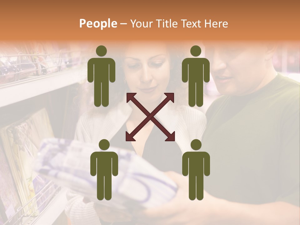 A Man And Woman Looking At A Package In A Store PowerPoint Template