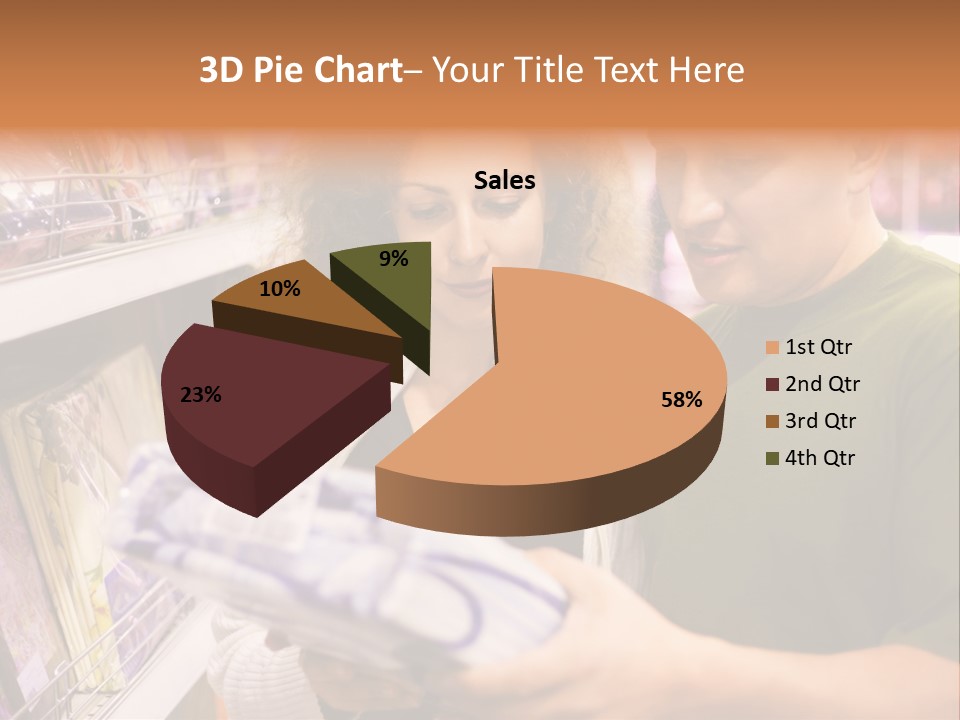A Man And Woman Looking At A Package In A Store PowerPoint Template