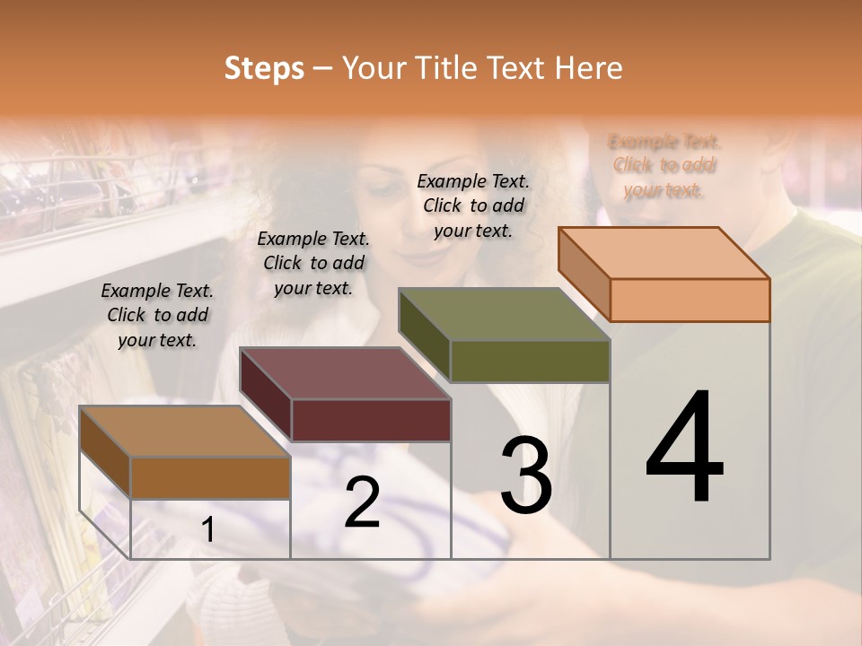 A Man And Woman Looking At A Package In A Store PowerPoint Template
