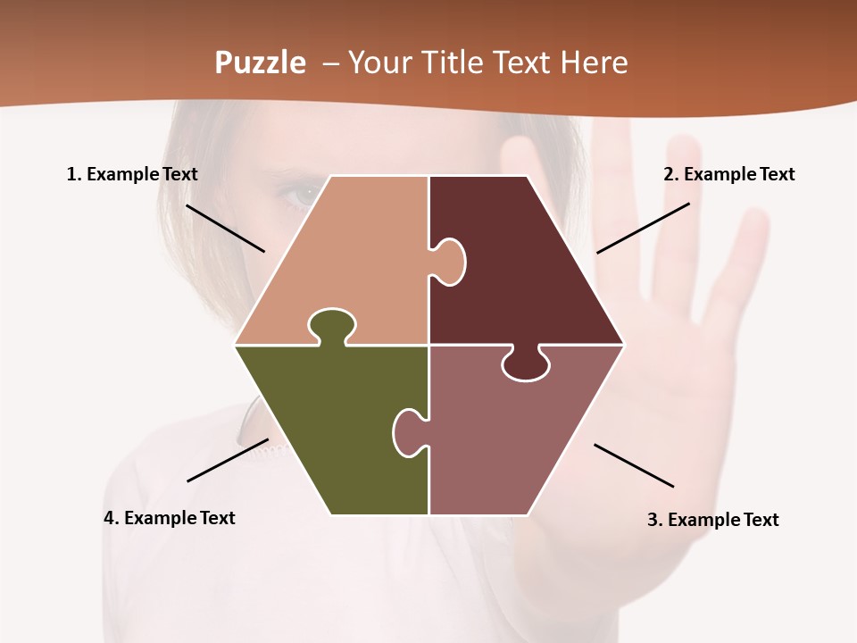 A Little Girl Is Making A Stop Sign With Her Hand PowerPoint Template