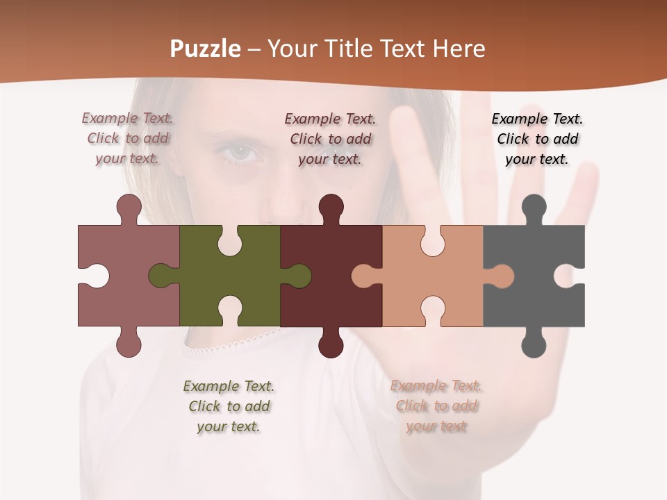 A Little Girl Is Making A Stop Sign With Her Hand PowerPoint Template