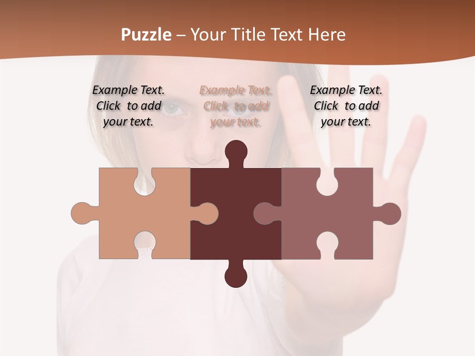 A Little Girl Is Making A Stop Sign With Her Hand PowerPoint Template