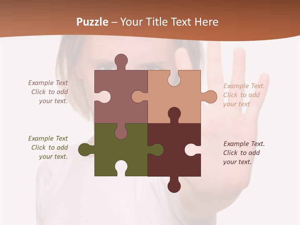 A Little Girl Is Making A Stop Sign With Her Hand PowerPoint Template