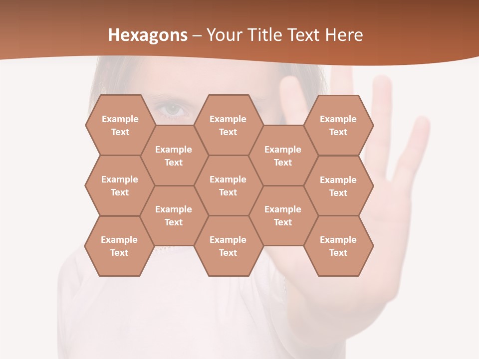 A Little Girl Is Making A Stop Sign With Her Hand PowerPoint Template