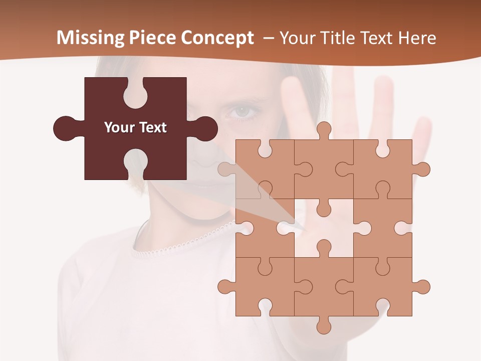 A Little Girl Is Making A Stop Sign With Her Hand PowerPoint Template