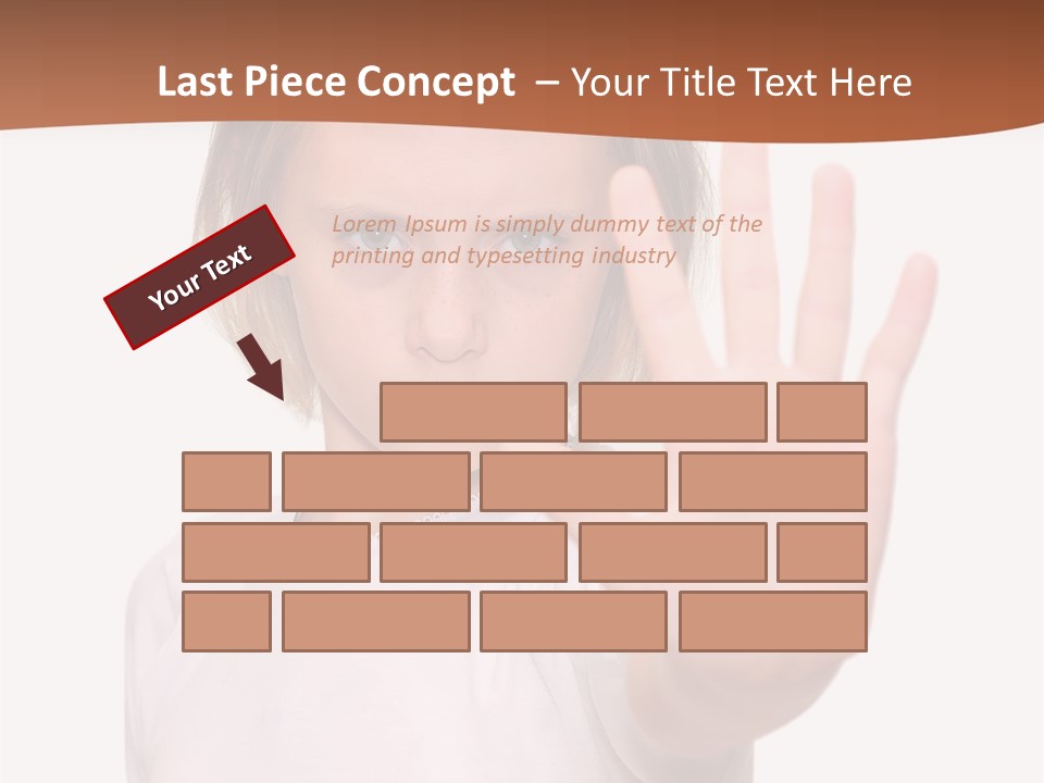 A Little Girl Is Making A Stop Sign With Her Hand PowerPoint Template