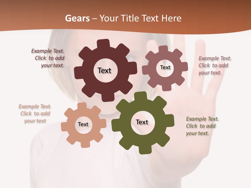 A Little Girl Is Making A Stop Sign With Her Hand PowerPoint Template