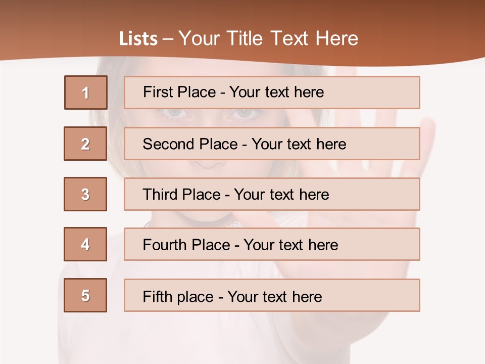 A Little Girl Is Making A Stop Sign With Her Hand PowerPoint Template