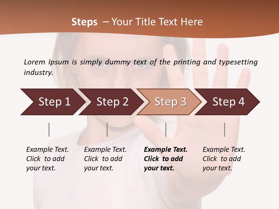 A Little Girl Is Making A Stop Sign With Her Hand PowerPoint Template