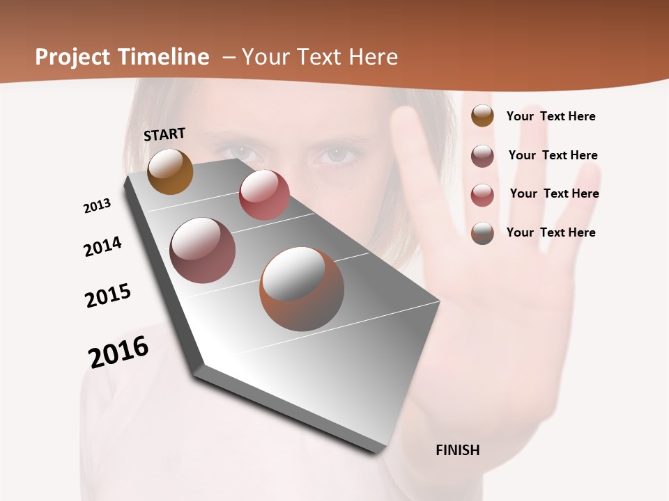 A Little Girl Is Making A Stop Sign With Her Hand PowerPoint Template