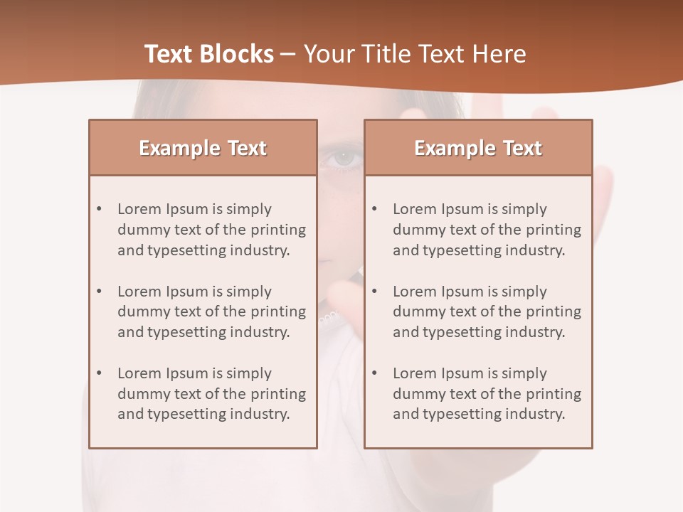 A Little Girl Is Making A Stop Sign With Her Hand PowerPoint Template