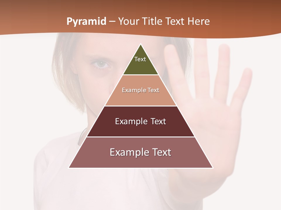 A Little Girl Is Making A Stop Sign With Her Hand PowerPoint Template