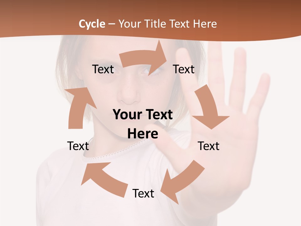 A Little Girl Is Making A Stop Sign With Her Hand PowerPoint Template