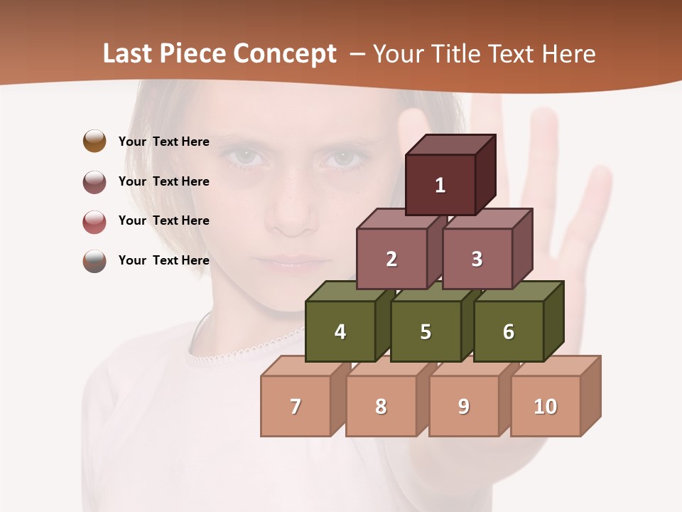 A Little Girl Is Making A Stop Sign With Her Hand PowerPoint Template