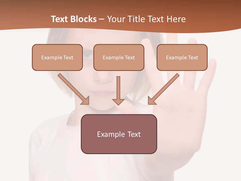 A Little Girl Is Making A Stop Sign With Her Hand PowerPoint Template