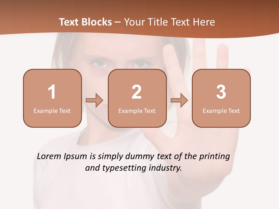 A Little Girl Is Making A Stop Sign With Her Hand PowerPoint Template