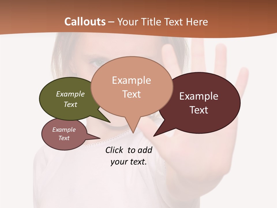 A Little Girl Is Making A Stop Sign With Her Hand PowerPoint Template