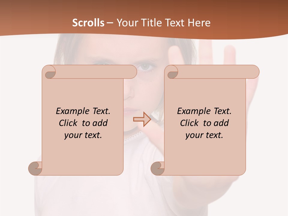 A Little Girl Is Making A Stop Sign With Her Hand PowerPoint Template